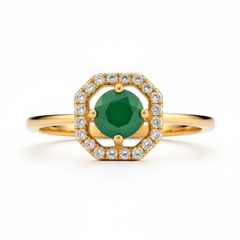 Octagon Halo Natural Diamond Women Ring LNLR1511 | IGI CERTIFIED