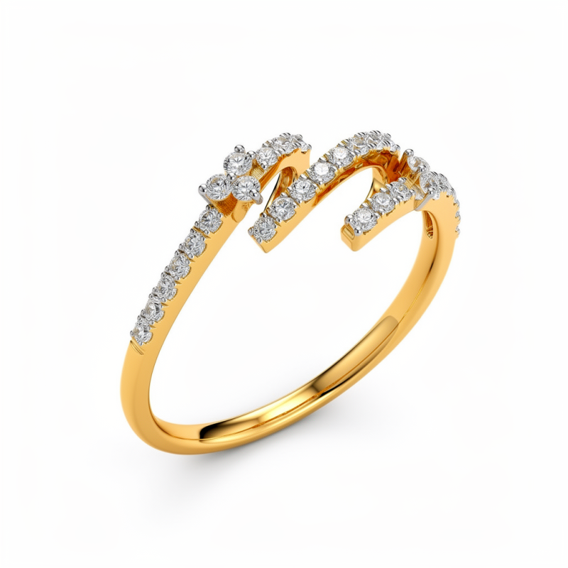 Abstract Curve Natural Diamond Women Ring LNLR1515 | IGI CERTIFIED