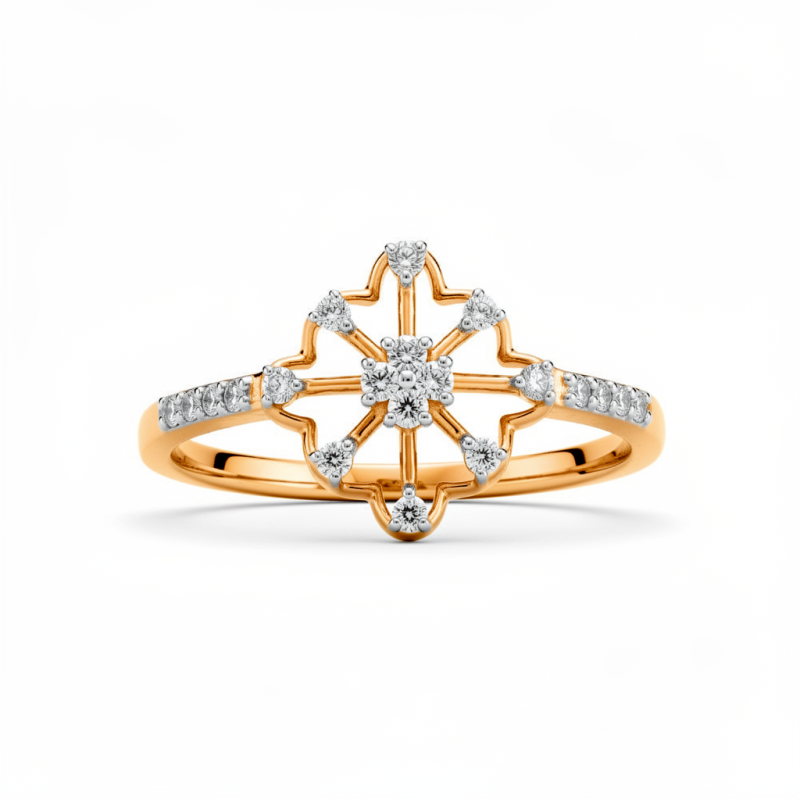 Cross Quatrefoil Real Diamond Women Ring LNLR1518 | IGI CERTIFIED