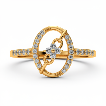 Link Oval Natural Diamond Women Ring LNLR1519 | IGI CERTIFIED