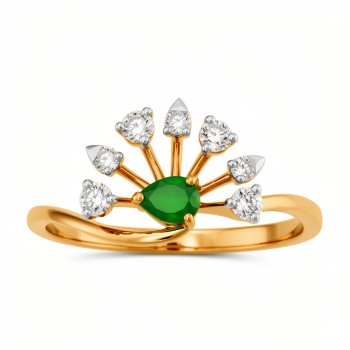 Fan Peacock Real Diamond Women Ring LNLR1522 | IGI CERTIFIED