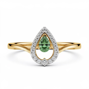 Teardrop Halo Natural Diamond Women Ring LNLR1525 | IGI CERTIFIED