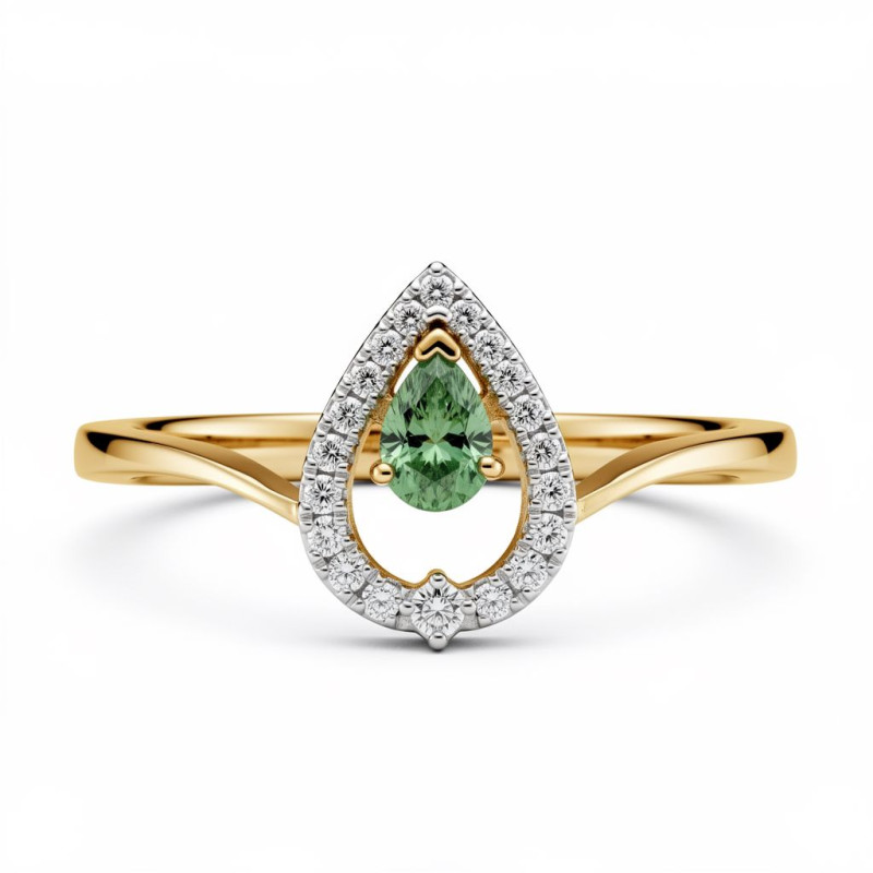 Teardrop Halo Natural Diamond Women Ring LNLR1525 | IGI CERTIFIED