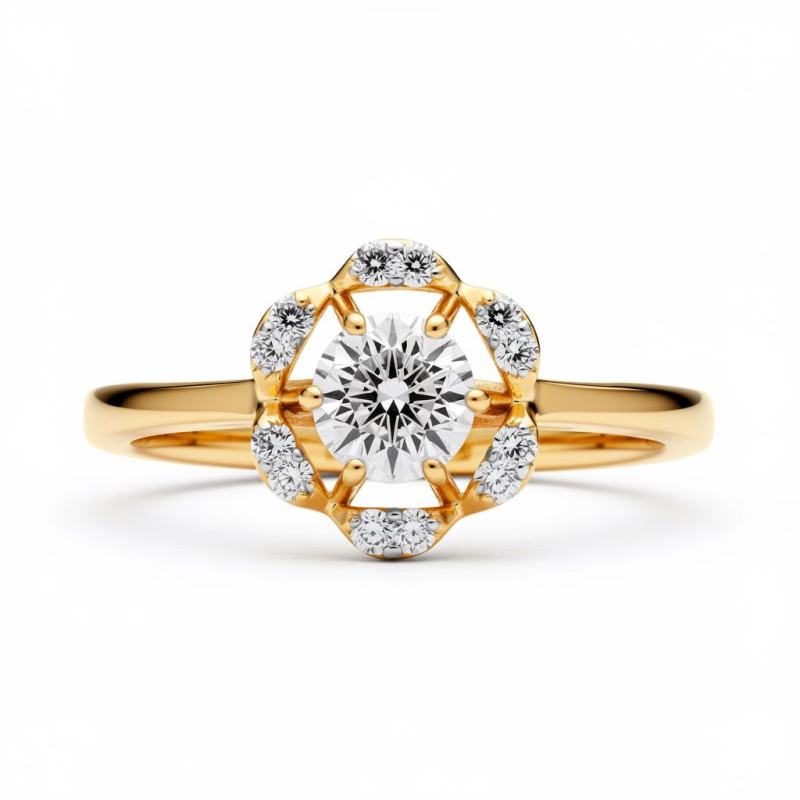 Floral Solitaire Real Diamond Women Ring LNLR1526 | IGI CERTIFIED