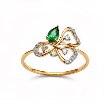 Winged Leaf Natural Diamond Women Ring LNLR1527 | IGI CERTIFIED