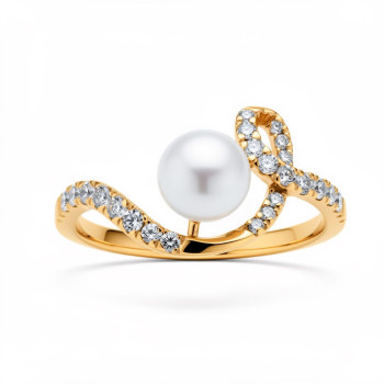 Pearl Swirl Natural Diamond Women Ring LNLR1529 | IGI CERTIFIED