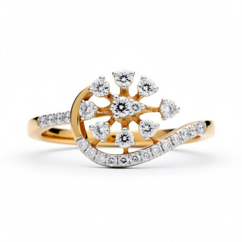 Starburst Arc Real Diamond Women Ring LNLR1532 | IGI CERTIFIED