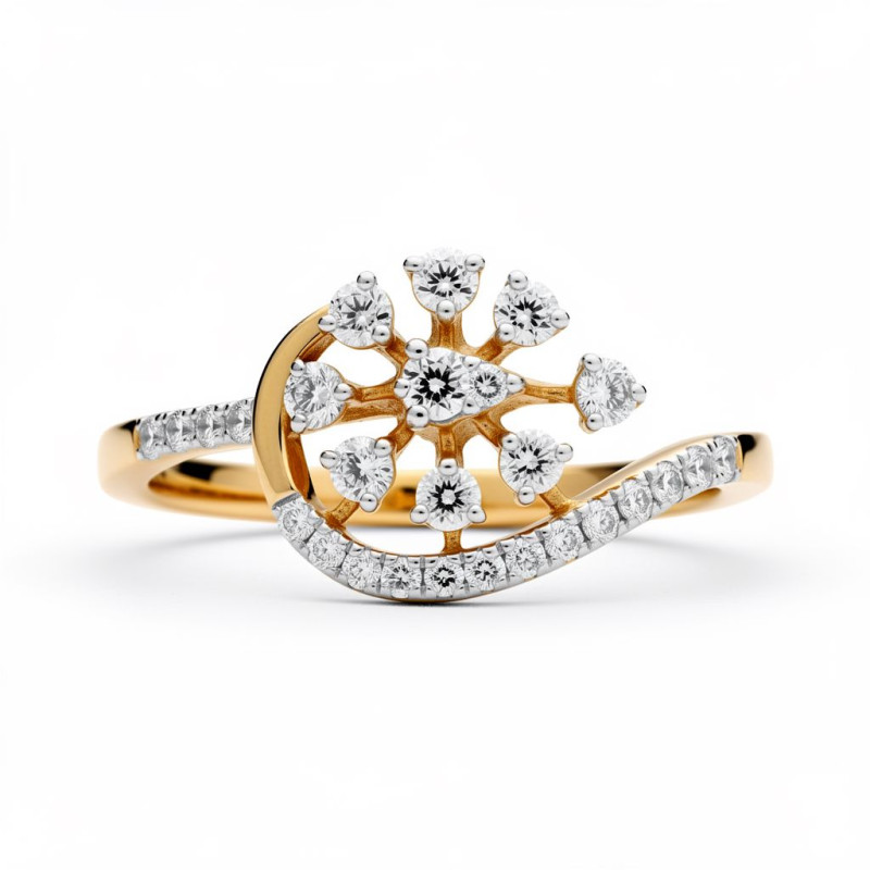 Starburst Arc Real Diamond Women Ring LNLR1532 | IGI CERTIFIED