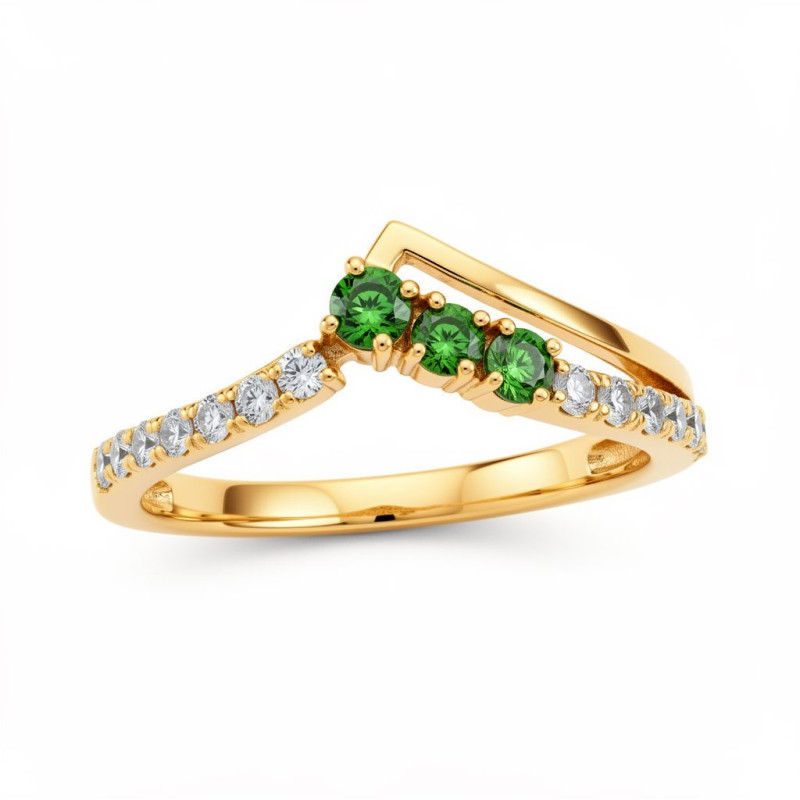 Triple Green Natural Diamond Women Ring LNLR1536 | IGI CERTIFIED