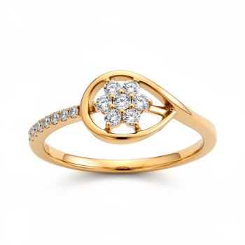 Open Cluster Natural Diamond Women Ring LNLR1538 | IGI CERTIFIED