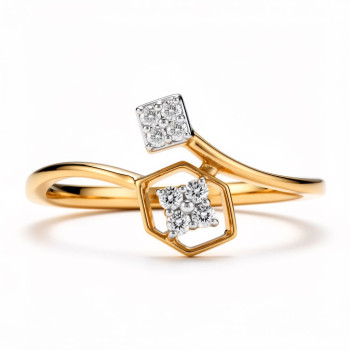 Hex Square Real Diamond Women Ring LNLR1539 | IGI CERTIFIED