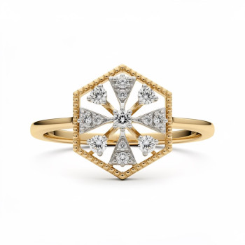 Hexagon Star Natural Diamond Women Ring LNLR1540 | IGI CERTIFIED