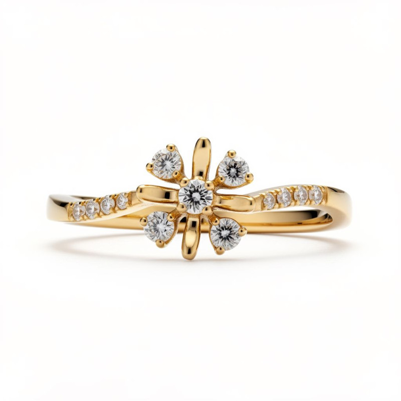 Petal Flower Natural Diamond Women Ring LNLR1542 | IGI CERTIFIED