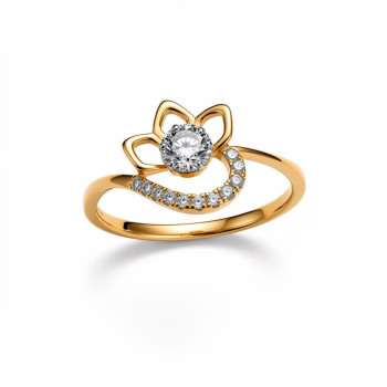 Lotus Curve Real Diamond Women Ring LNLR1543 | IGI CERTIFIED