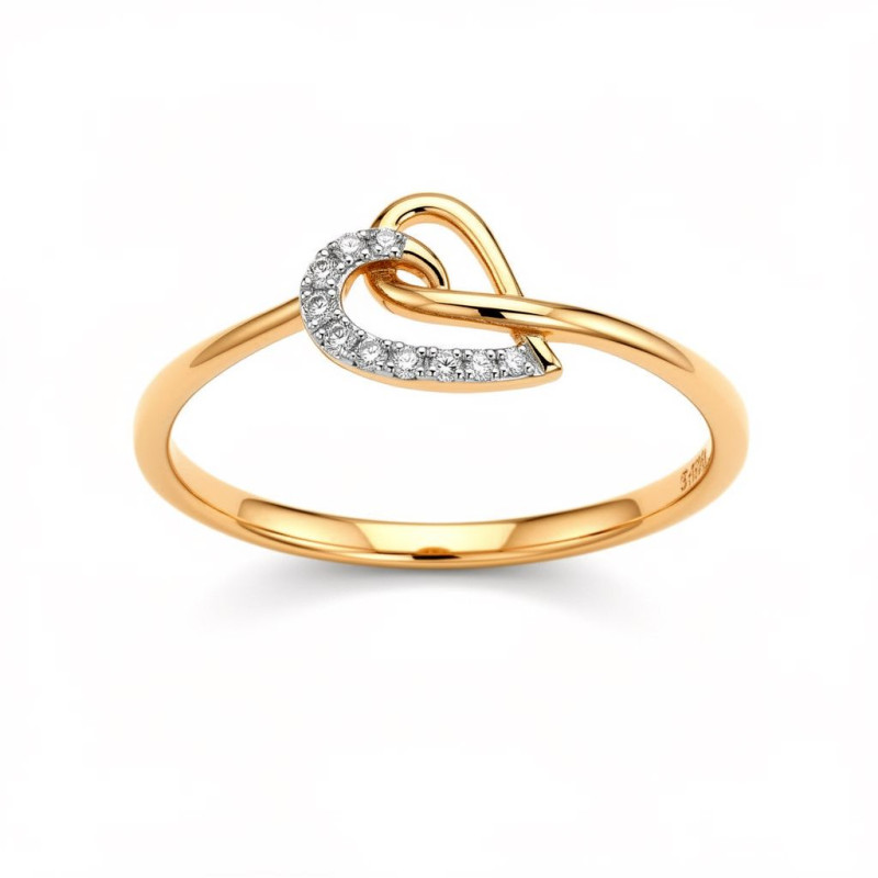 Heart Twist Real Diamond Women Ring LNLR1547 | IGI CERTIFIED