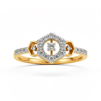 Centered Hexagon Real Diamond Women Ring LNLR1548 | IGI CERTIFIED